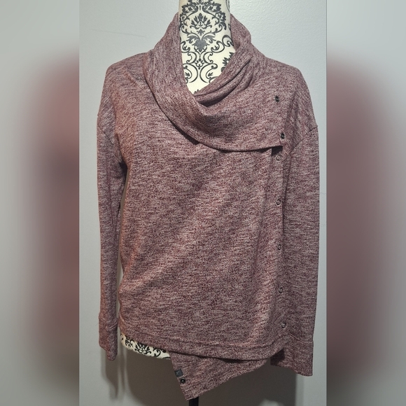 Small Eddie Bauer Women's Burgundy Drape Cardigan Euc - Picture 4 of 6